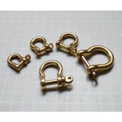 5PCS/PACK Solid Brass JIS Type Buckle Shackle Survival Vintage Key Ring Paracord Bracelet Chainkey DIY
