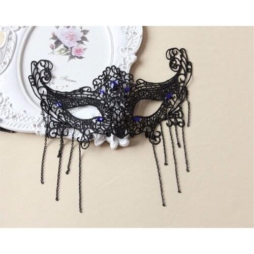 Christmas Party Accessories Princess Gothic Lolita Mask Prom Queen Appeal Bud Silk Eye Mask with Resin Drill
