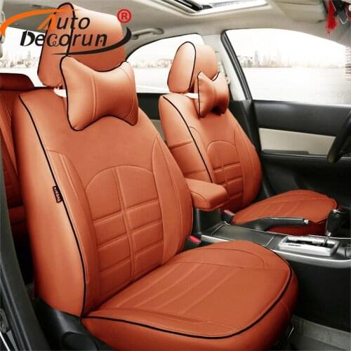 AutoDecorun PU leather car seats for fiat bravo seat covers set accessories cars seat cushion cover supports seats protectors