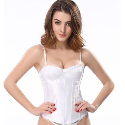 White Overbust Underwear Corset Ladies Sexy Lingerie Women Waist Trainer Shaper Bustier