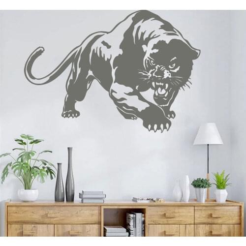 Black Color Wild Large Animal Creative Removable Vinyl DIY Wall Sticker Tiger Wall Decal Art Mural Home Decor CX310