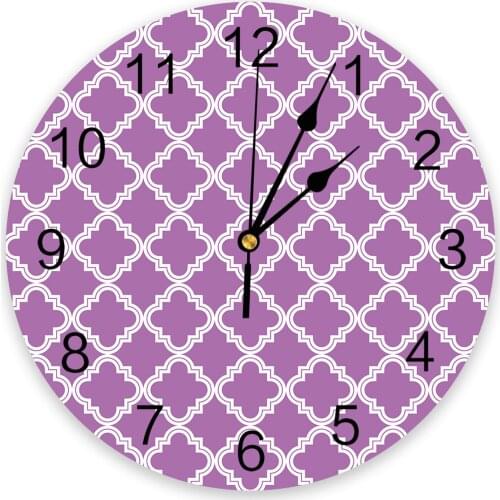 Purple Moroccan Geometry 3D Wall Clock Modern Design Living Room Decoration Kitchen Clock Art Wall Watch Home Decor