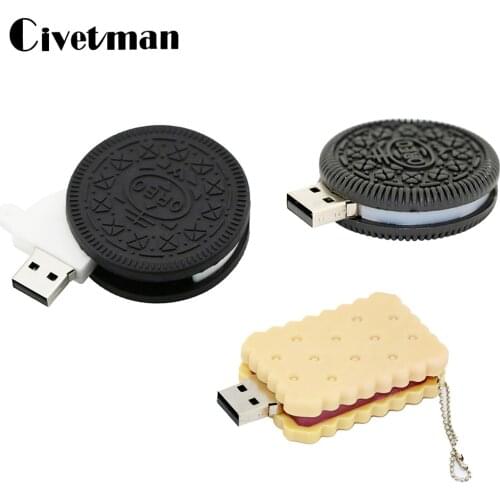 Pendrive Cartoon Oreo Biscuits Model USB Flash Drive 256GB Pen Drive 8GB 16GB 32GB 64GB 128GB USB 2.0 Flash Memory Stick Gifts