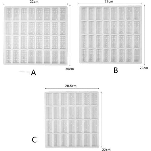 5pcs/lot Domino Mold Epoxy Mold Resin Mold Clay Mold Chocolate Mold 28 Cavities Silicone Mold for Pendant Cake