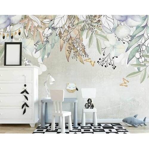 Обои Custom photo wallpaper small fresh abstract leaves interior background wall living room bedroom TV background 3d wallpaper