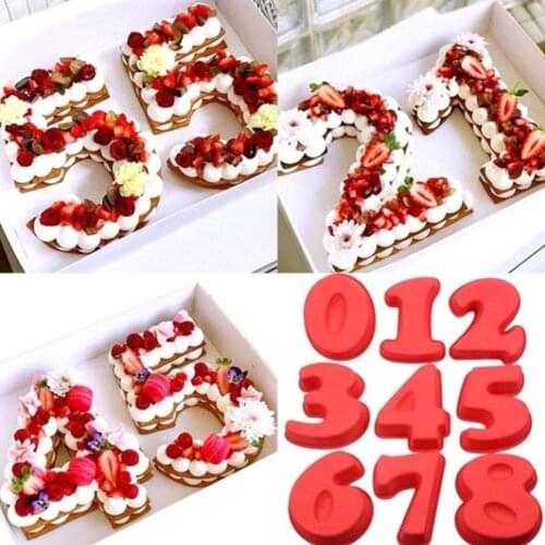 HobbyLane Food-Grade Silicon Number Shape Cake Mold DIY Baking Tool for Home Kitchen Bakery Supplies