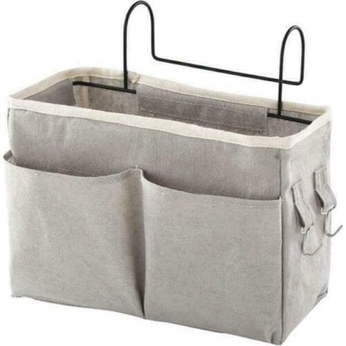 Canvas Organizer Hanging Basket Dormitory Bedside Storage Bag Couch Holder Pouch Multi-function Organizer Shelf Hanging Bag
