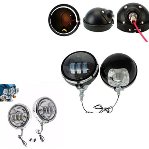 Chrome Black Pair 4.5" 4-1/2" fog light Mount bracket for motor Motorcycle sheeT of 4.5 inch Mount passing lamp Bracket