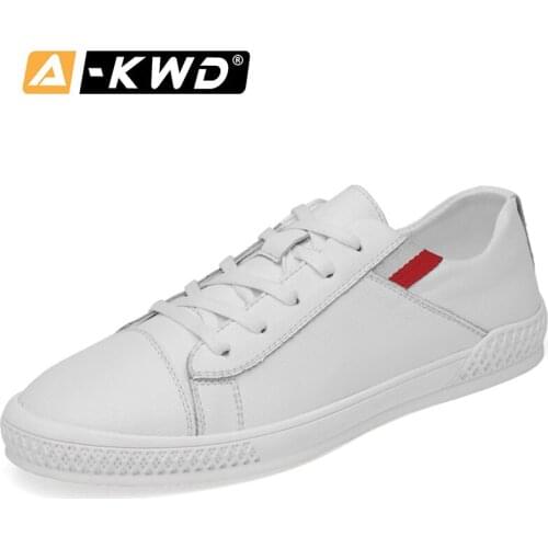 Fashion Shoes 2019 Rubber Chaussures Sport Homme Autumn White Men-Shoes 38-44 New Casual Shoes Men Leather Lace-up Men Sneakers