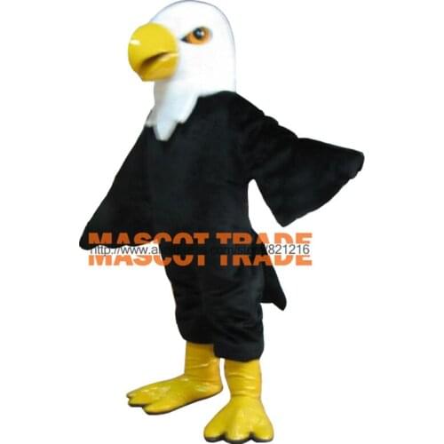 Black Fur Eagle Mascot Costumes For Adults Free Shipping Good Quality