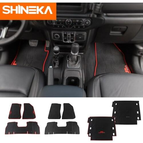 SHINEKA Floor Mats For Jeep Wrangler JL 4 Doors Trunk Rubber Mat Waterproof Floor Mat For Jeep JL 2018