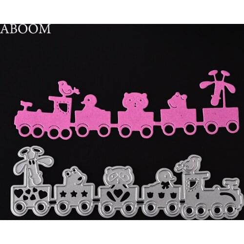 ABOOM Hot Cartoon Train Metal Cutting Dies Stencils DIY Scrapbooking Album Decorative Embossing Paper Cards Die Cutting Template