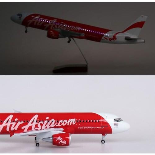 1/150 45CM AirAsia Airliner A320Neo resin model aircraft with sound and light aircraft model collectibles kids gifts