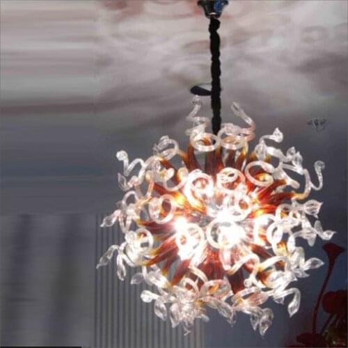 Fashion Multi Color Handmade Blown Glass Chandelier Wedding Decor Flower Designed Crystal Chandelier Art Chandelier