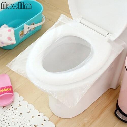 NOOLIM 50Pcs/100Pcs Travel Safety Plastic Disposable Toilet Seat Cover Waterproof 40*48cm