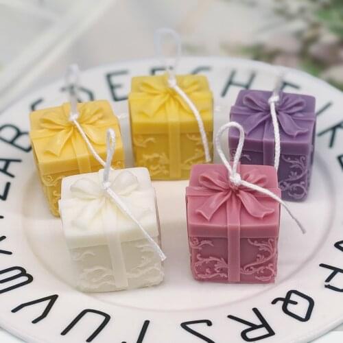 New Silicone Christmas Gift Box Candle Mould Aroma Candle Gypsum Molds DIY Craft Christmas Decoration Soap Making Silicone Mold