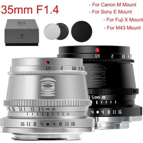 TTArtisan 35mm F1.4 APS-C Manual Focus Camera Lens For A9 A6400 X-T4 X-T3 for Sony E Mount Fujifilm X M4/3 Mount Canon M Camera