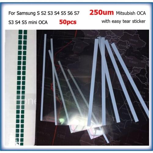 50pcs 250um OCA Clear Optical Adhesive for Samsung galaxy S S2 S3 S4 S5 MIN S6 S7 LCD Touch Glass Lens Film OCA Glue