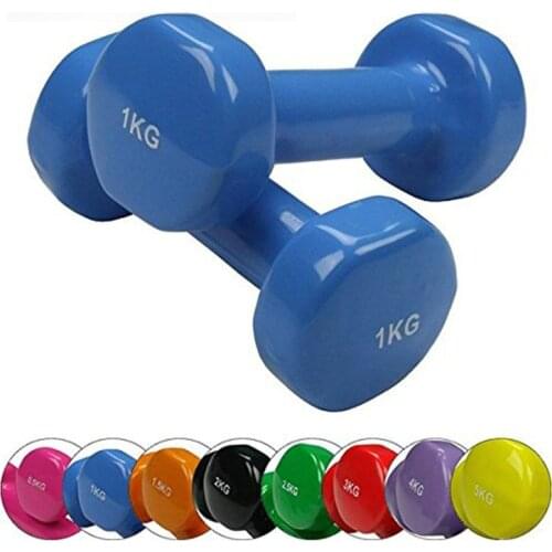 Factory Direct Selling pvc pvc Coated Dumbbell Womens Small Dumbbell Flat Aerobics Dumbbell Gym