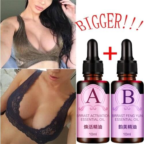 2Pcs A+B 20ml Grow Up Busty Powerful Breast Enlargement Oil Plant Breast Plump C Breast Body Product Breast Enlargement Oil