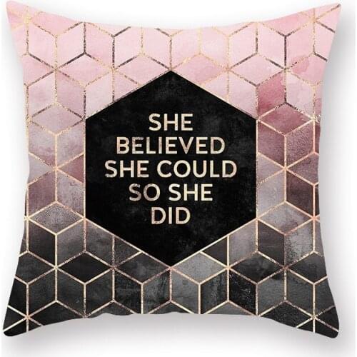 45x45cm Nordic Style Luxury Rose Gold Pink Pillowcase Living Room Sofa Cushion Cover Car Office Pillow Covers Dropshipping AT141