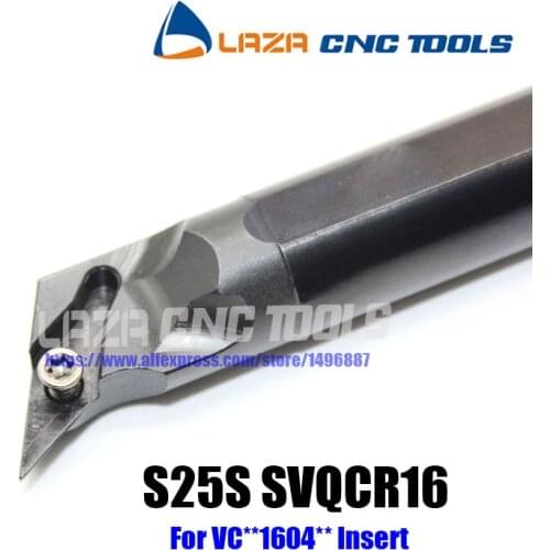 S25S-SVQCR16, S25S-SVQCL16 Boring Bar Internal Turning Holder,117.5 Angle SVQCR/L CNC Lather Cutting Toolholder for VCMT/GT1604