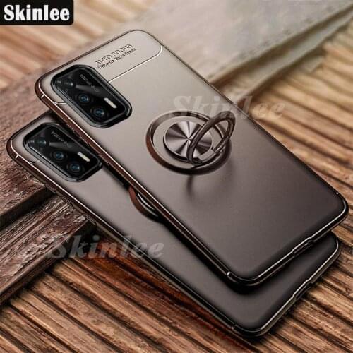 Skinlee Case For Realme GT 5G Business Style with Ring Magnetism Holder Back Case For Realme GT Cover