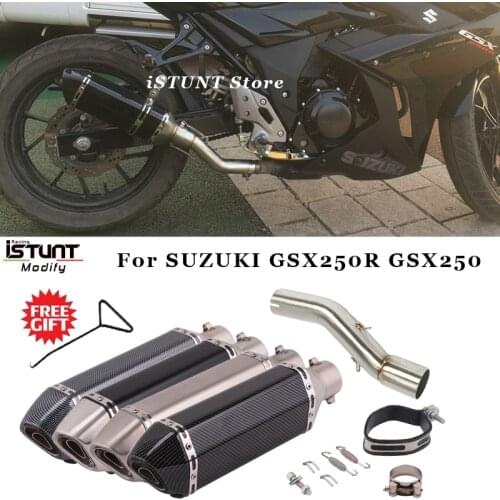 Slip On For SUZUKI GSX250R GSX250 DL250 Motorcycle Exhaust System Escape Modify Middle Link Pipe Muffler DB Killer Removable