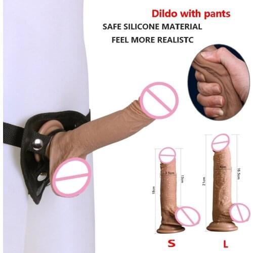 Skin Feeling Strapon Dildo Pants Female Masturbation Silicone Penis For Lesbian Sex Toys Dildos With Suction Cup For Woman Toys