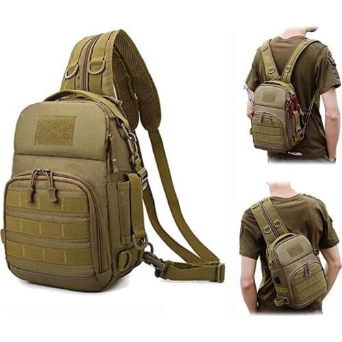 Fishing Tackle Bag Camping Backpack Single Shoulder Crossbody Bag Fish Lures Gear Utility Storage Molle Hunting Tactical Bag