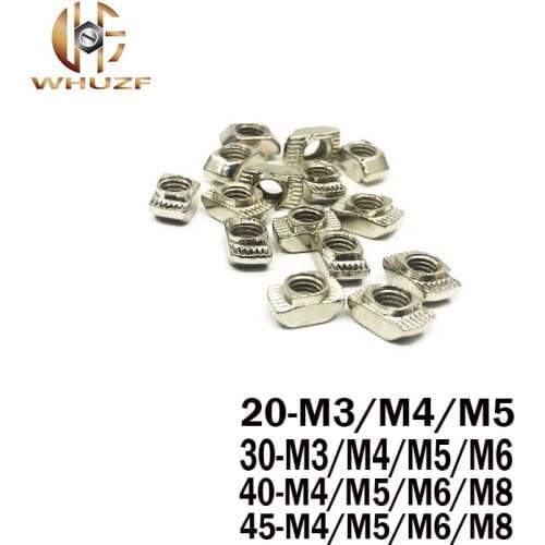 T nut 20 30 40 45- m3 M4 M5 Hammer Head Fasten Nut M5 Connector Nickel Plated for 20 30 40 45 series T Slot Groove