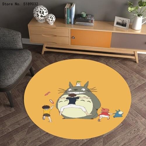 Totoro My Neighbor Cat Round Carpet 3d Print Rug Mats Floor Mat Cartoon Home Bedroom Kitchen Dorm Decor Area Rug Entrance Mat