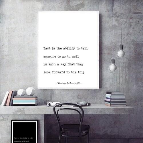 Winston Churchill Quote Print Minimalist Art Inspirational Poster Wall Art Picture Decor Canvas Painting Modern Home Decorations