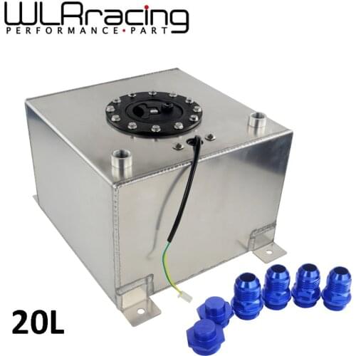 WLR RACING - 20L Aluminum Fuel Surge tank with sensor Fuel cell 20L with cap/ foam inside WLR- TK39
