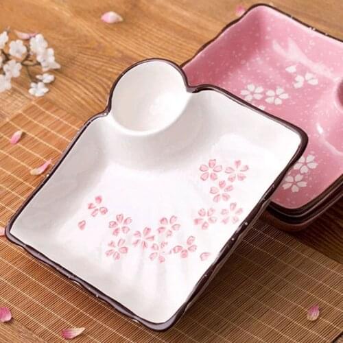 Japanese Ceramic Dumplings Bowl Sushi Plate with Sauce Dish Kitchen Tableware Dinner Plates Dessert Fruit Sushi Plate Bread Tray