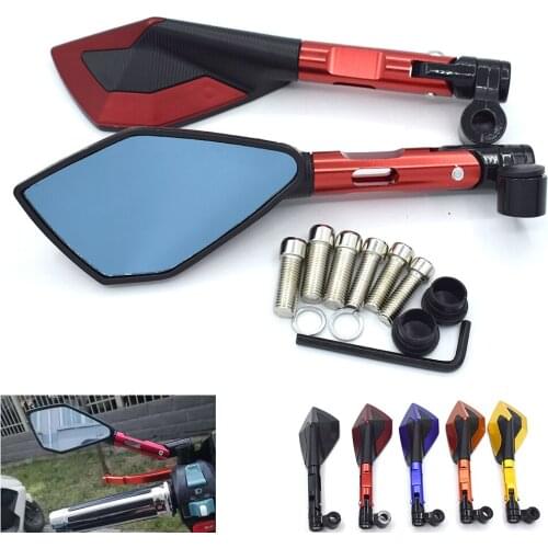 Universal motorcycle CNC Aluminum Blue Glass Rearview Mirror For BMW K1600 K1300 K1200R K1200S R1200RT R1200ST R1200GS