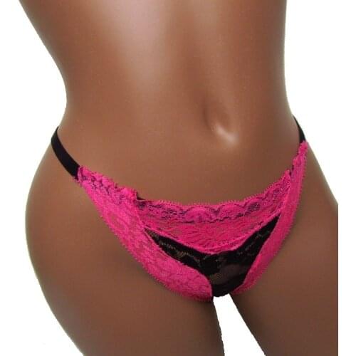 Candy Cherries Women Thong Cute Panties Black Pink Sweety Sexy Underwear Tangas Micro Lace Cheeky Knickers