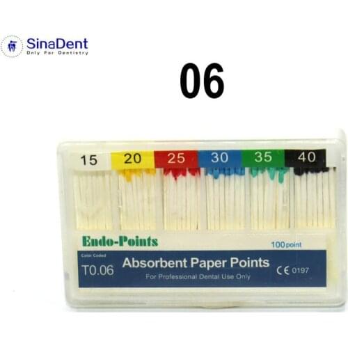 100pcs/Pack 06 Taper Absorbent Paper Points 15-40# Dental Obturation Materials 100pcs Endodontics Materials