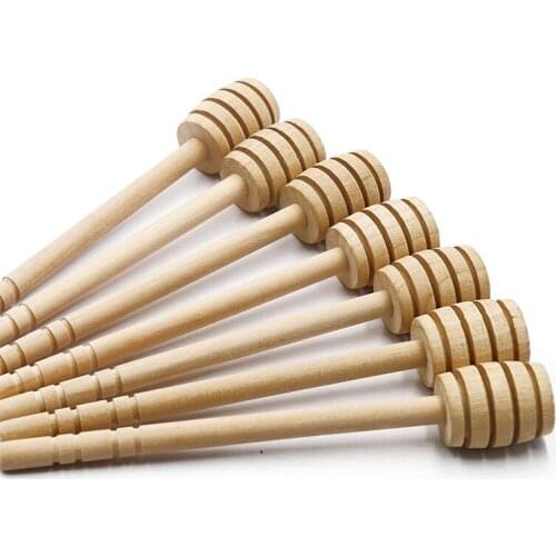 100 Pieces Of Long-Handled Wooden Honey Stirrer Practical Pot Spoon Coffee Supplies Milk Tea Stir Stick