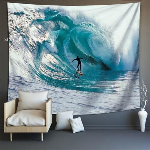 2021 Surfing Tapestry New Arrivals Water Sports Wall Hanging For Bedroom Living Room Wall Hanging Home Dorm Decoration Tapiz