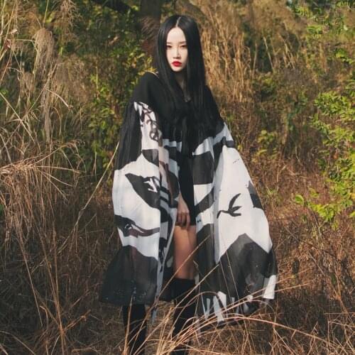 2021 Woman Japanese Kimono Super Loose Deformable Portray Dress