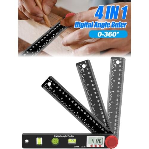 4 In 1 Digital Protractor Angle Ruler Spirit Level Digital Protractor Inclinometer 360 Degree Angle Protractor For Woodworking