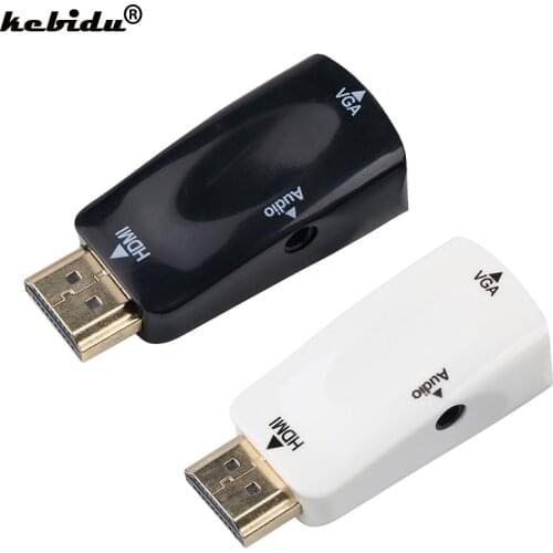 Kebidu HD 1080P HDMI-compatible to VGA Adapter Converter Cable Male to Female Support HDTV Adapter For PC Laptop Wholesales
