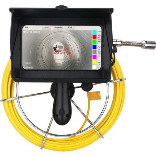 Aitdda 7inch touch screen DVR Video recording Handheld Industrial Pipe Sewer Inspection Video Camera with Meter Counter
