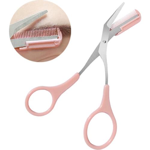 1pcs Stainless Steel Eyebrow Trimmer Scissors Grooming Eyebrow Shaping Shaver Brow Hair Remove Razor Facial Beauty Makeup Tools