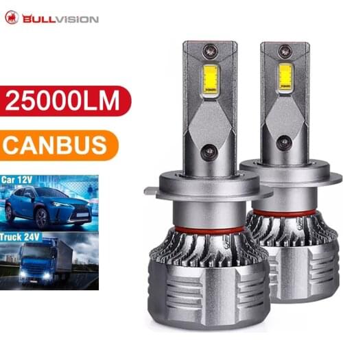 Car lights H7 LED Canbus H4 H11 HB4 9006 HB3 9005 LED Lamp for car Headlight Bulbs CSP turbo light bulb 25000LM 12V 24V