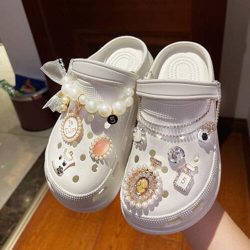 Designer Women Sandals DIY Accessories Summer New Arrivals Female Shoes Non-Slip Patch Pearl Gems Accessory Ladies Sandalias