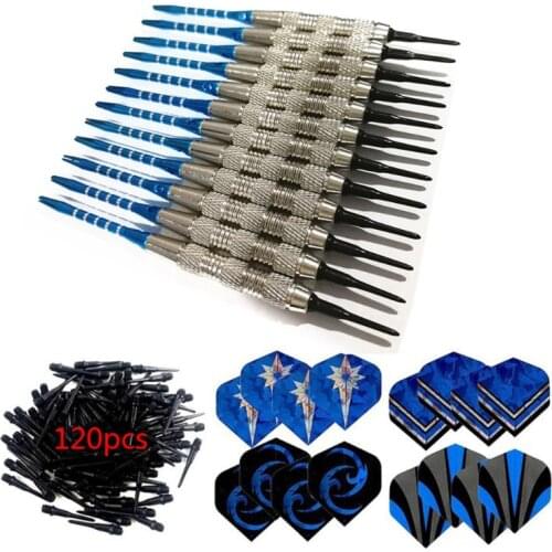 12pcs/set Soft Tip Darts with Extra Tips Shafts Flights for Electronic Dartboard Drop Shipping