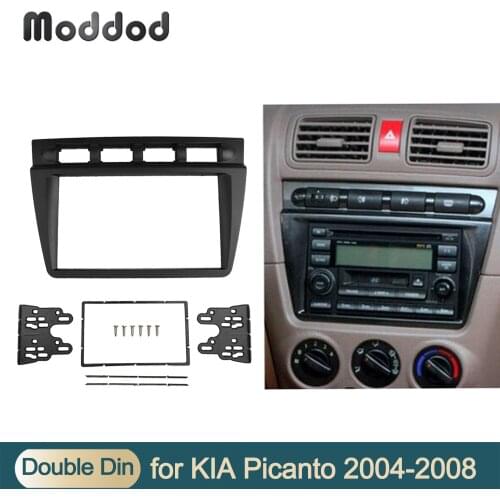 Double din Fascias Radio for Kia Picanto 2004-2008 Dash Trim Kits CD DVD Dashboard Stereo Panel Refit Installion Frame Bezel