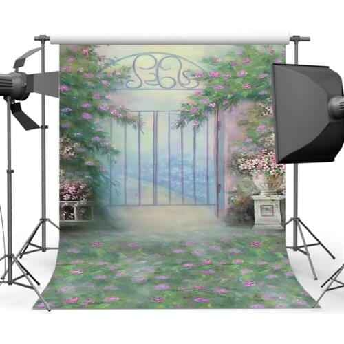 Purple Flower Door Photography Background Newborn Baby Floral Backdrop Photo S-2977
